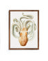 mocha wood framed velodona octopus illustration print wall art